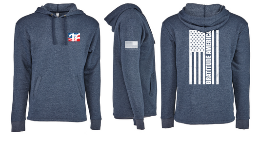 GratitudeAmerica Hoodie (Heather Midnight Navy)