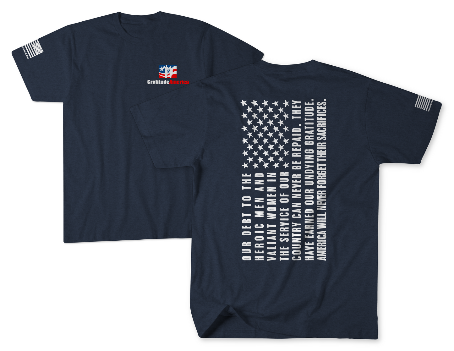 GratitudeAmerica T-Shirt Flag (Midnight Navy)